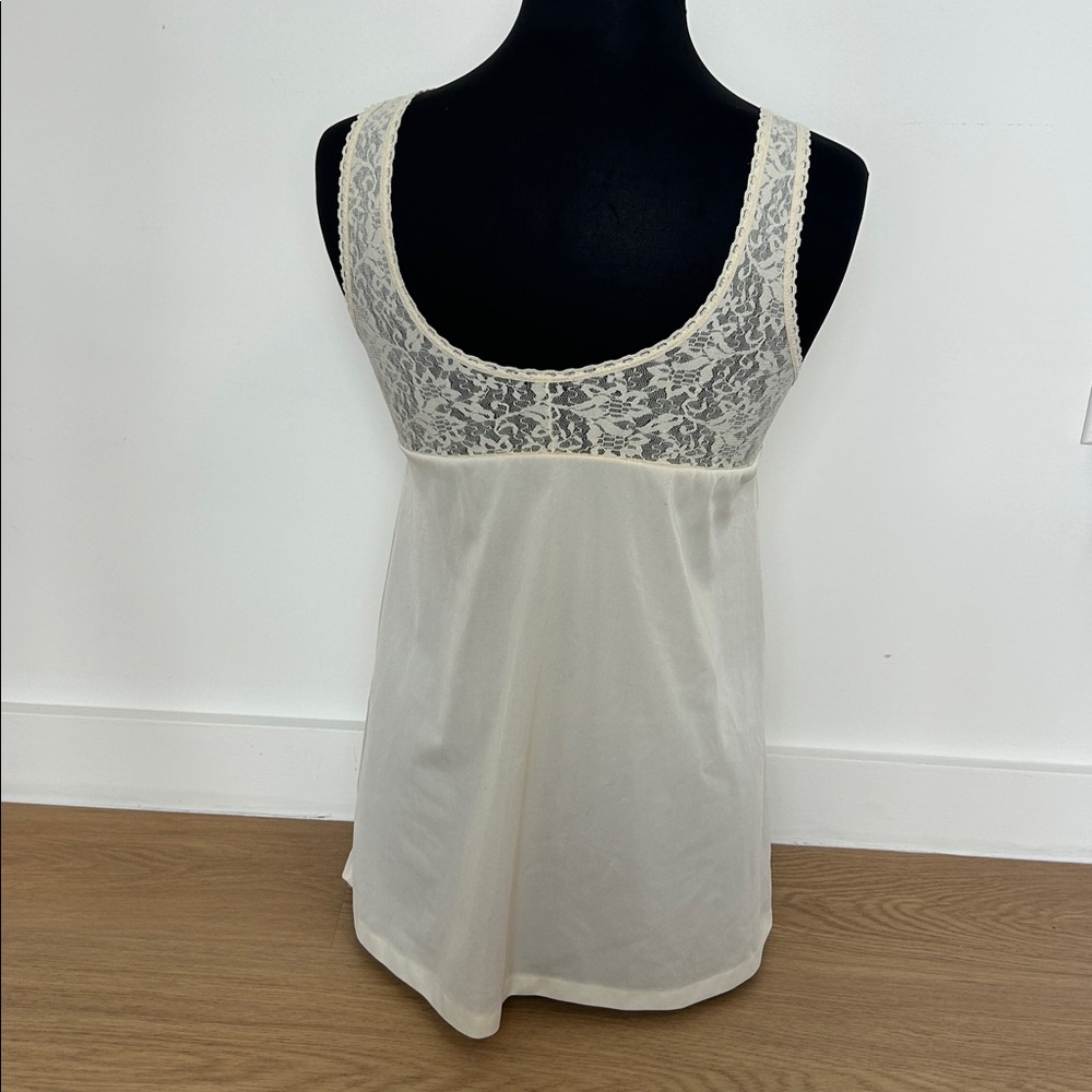 Vintage JCPenney Cream Lace Trim Chemise S - Picture 2 of 7